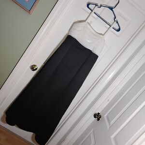 Formal Gown Vtg. Night Way Collection Black White Size 16